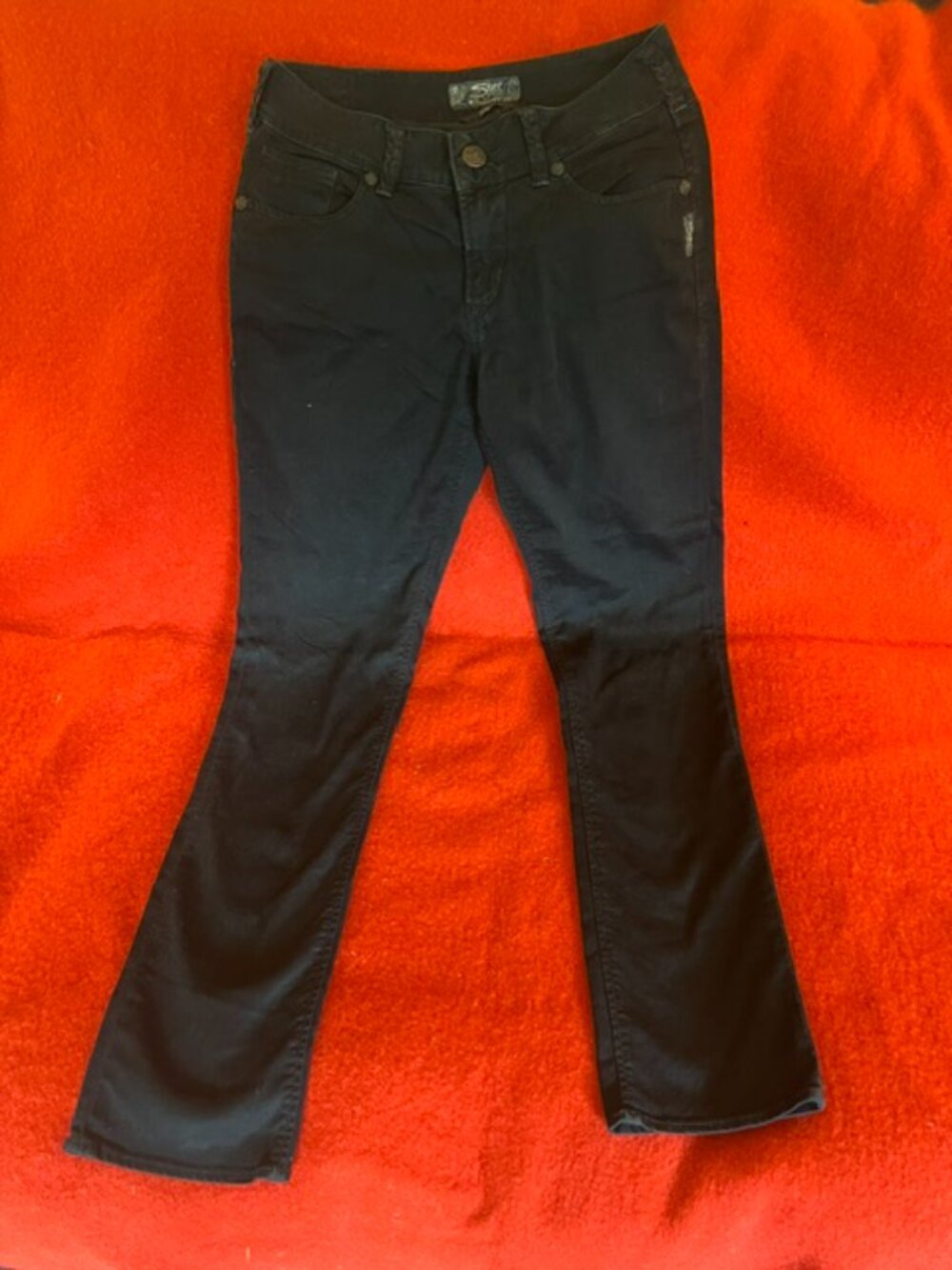 Suki Slim Silver Jeans, Black, W32, L31